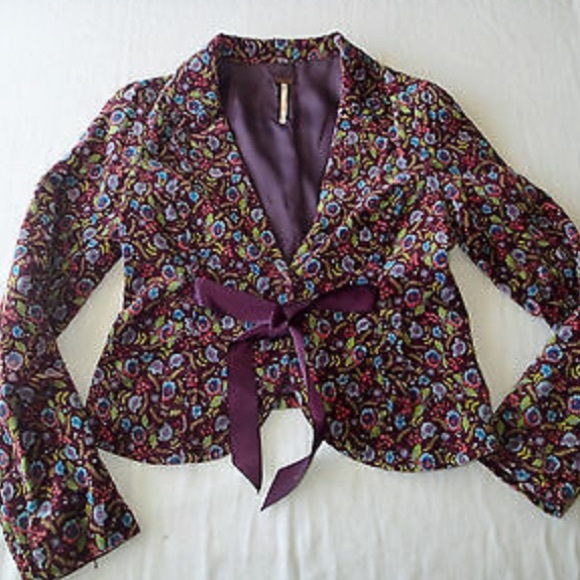 purple floral blazer
